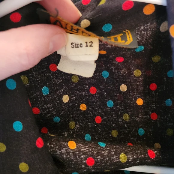 Vintage Polka Dot Button-Up Midi Dress And Matching Belt - Picture 4 of 8